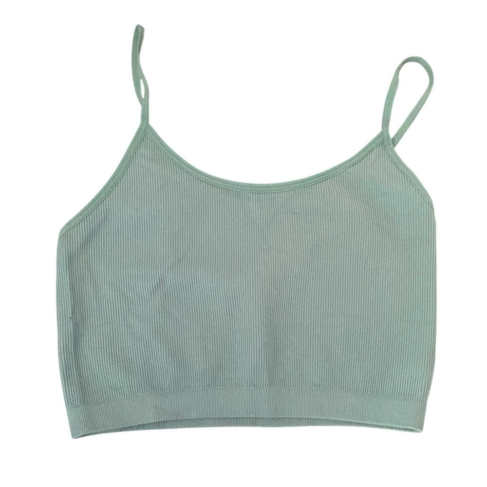 Bozzolo Blue Green Ribbed Camisole Small Medium
